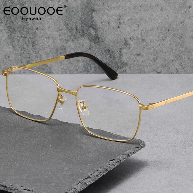 

56mm Brand Design Men Pure Titanium New Glasses Frame Myopia Hyperopia Eyeglasses Prescription Lens Quality Ti Square Optical