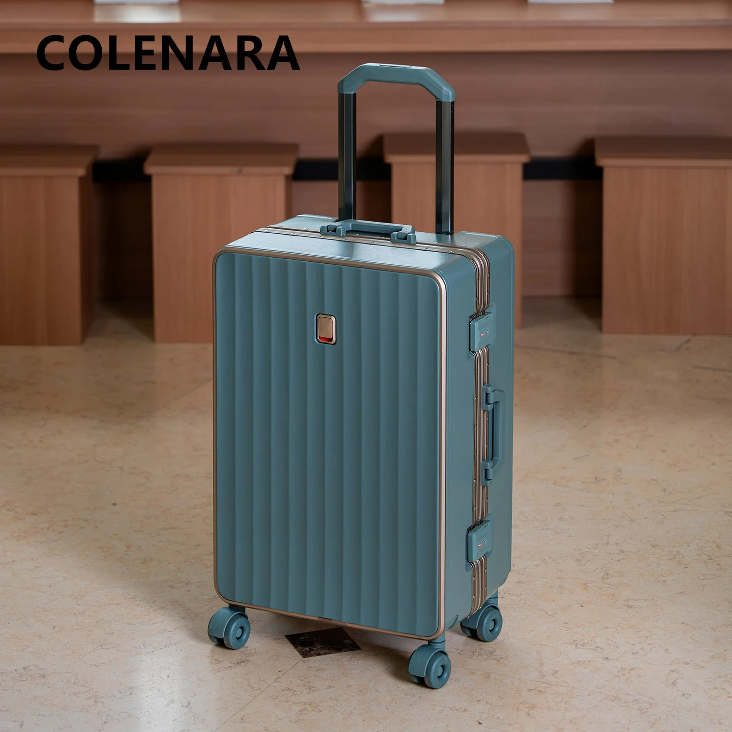 COLENARA Aluminiumrahmen-Koffer Robuster und Langlebiger Bordkoffer 20"22"24"26"28 Zoll Großvolumiger Trolley-Koffer Reisekoffer