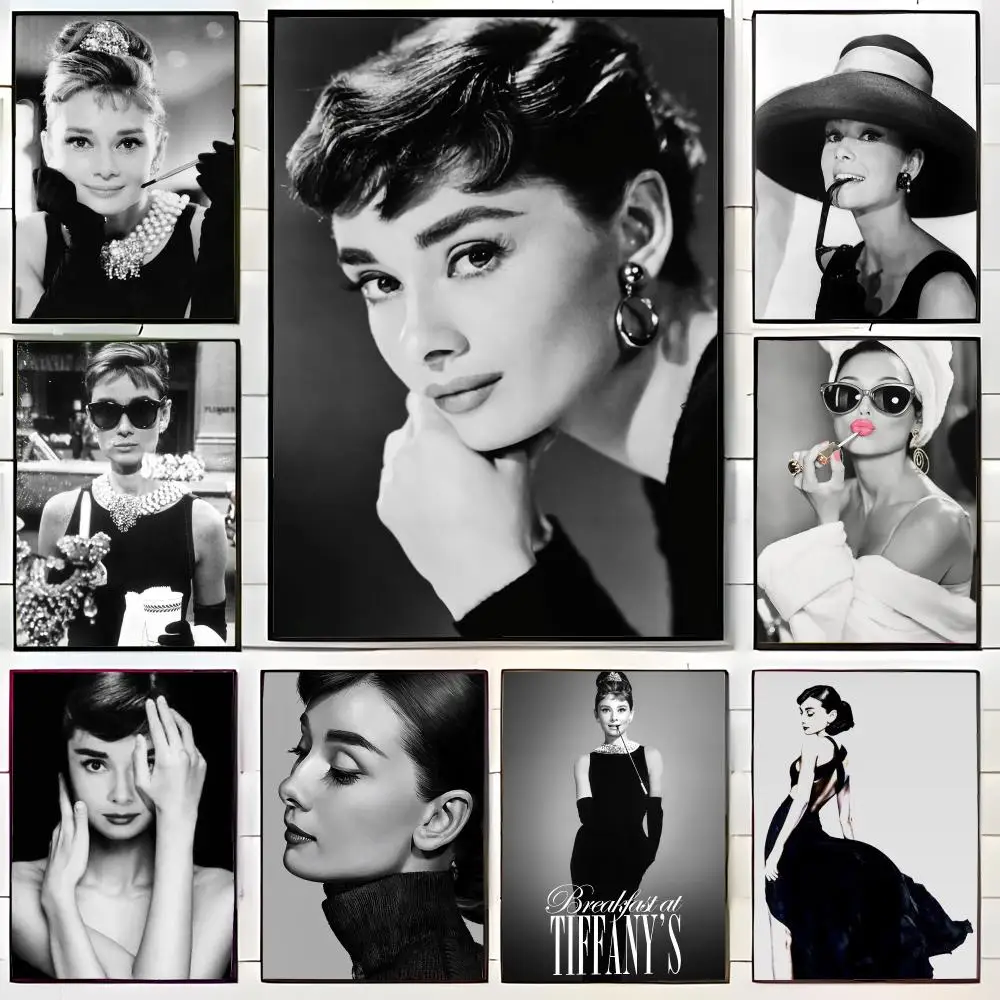 Popular Actress Hepburn Poster Wall Art Print Decorative Mural Home Decor Gift Unframed