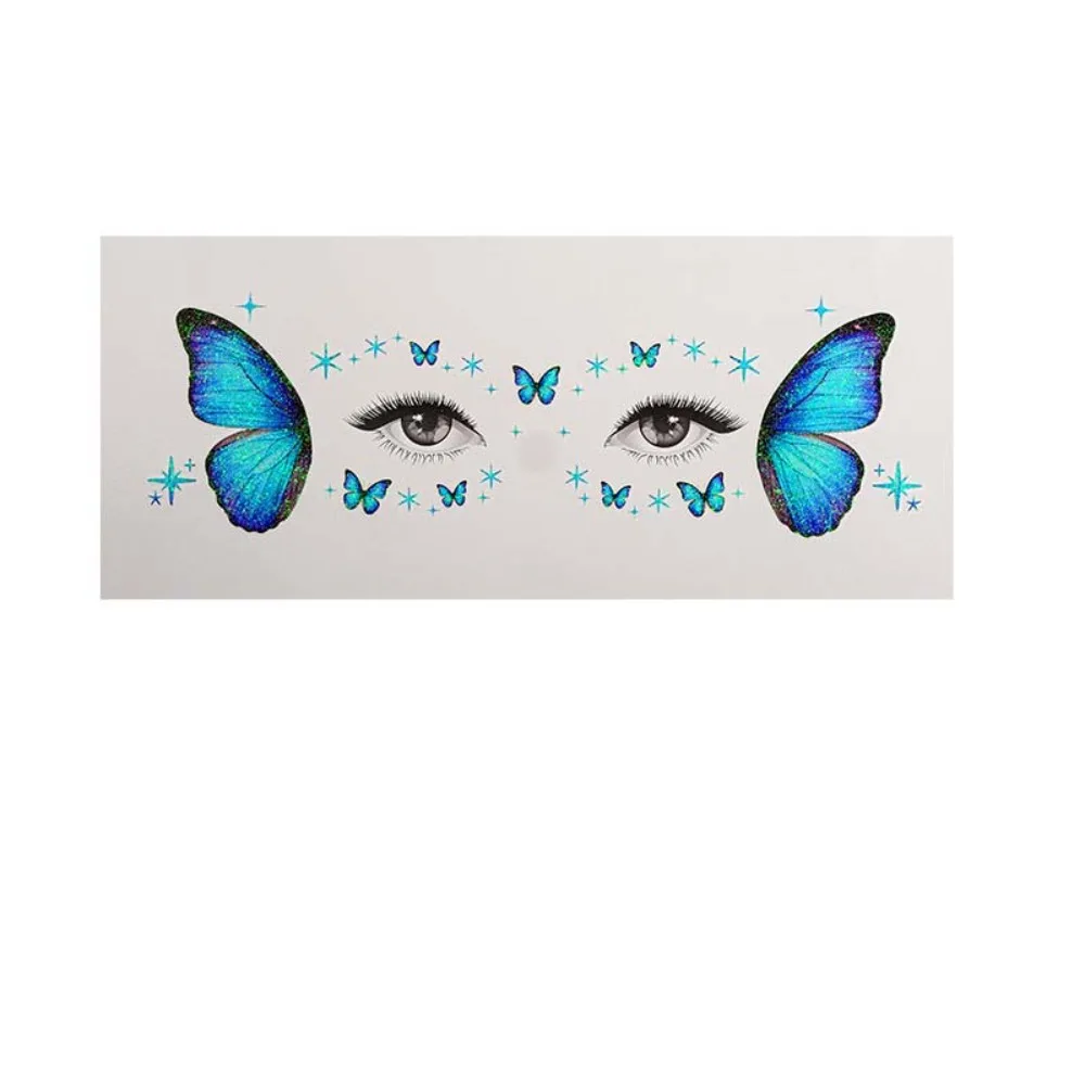 

Waterproof Glitter Butterfly Face Tattoo Realistic Long Lasting Face Tattoo Sticker Convenient Star Heart Face Temporary Tattoo