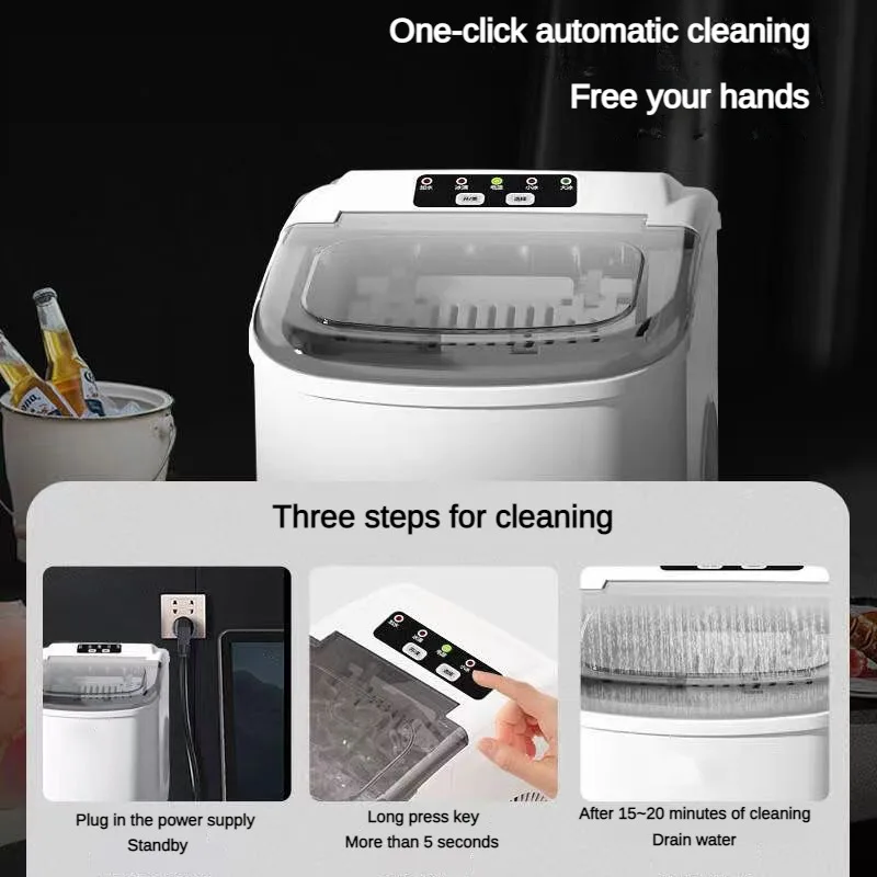 1.3L Water Tank Ice Maker 9 Pieces At Time 6 Minutes Home Machine Small and Portable Low Noise Freezing Appliances Kitchen