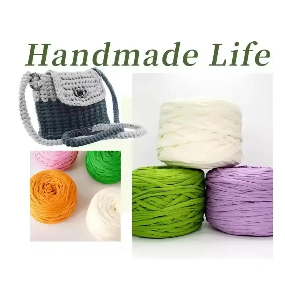 

Мягкая пряжа для вязания крючком, пряжа для футболок, связанных крючком своими руками, подходит для сумок, подушек, кукол и проектов домашнего декора