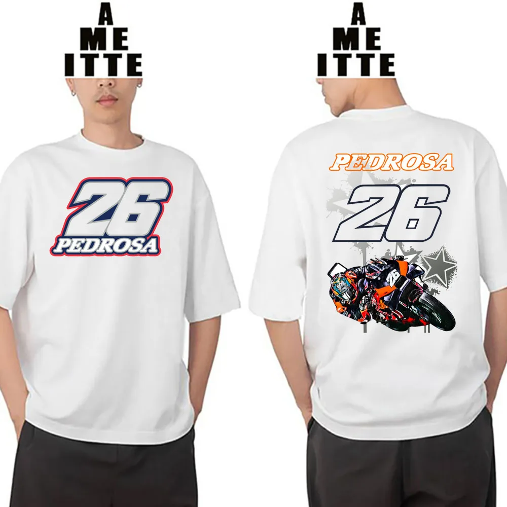 Японская легенда Dani Pedrosa 26 GP Race футболка мужская с коротким рукавом приключения хип-хоп для мальчиков повседневные белые топы крутые мужские мотоциклетные футболки
