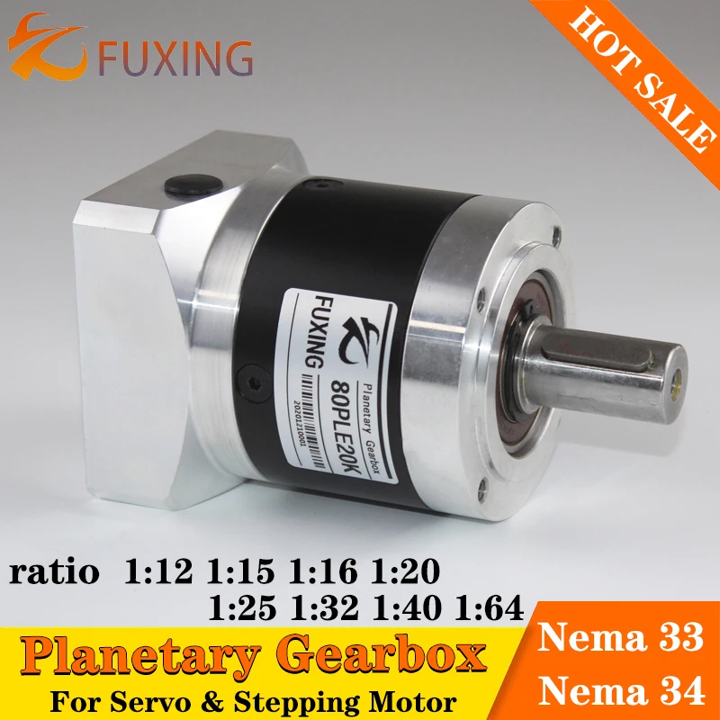 

80PLE Ratio9 12 15 16 20 25 32 40 64:1 Nema 33 34 Stepping Stepper 80mm 750w 1kw Servo Speed Reducer Precision Planetary Gearbox