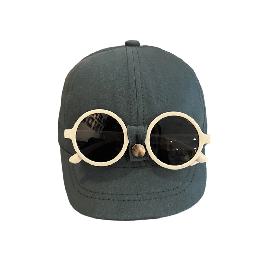 

With Detachable Foldable Glasses Baby Baseball Cap Sunscreen Sunshade Hip Hop Hat With Sunglasse Sun Protection Breathable