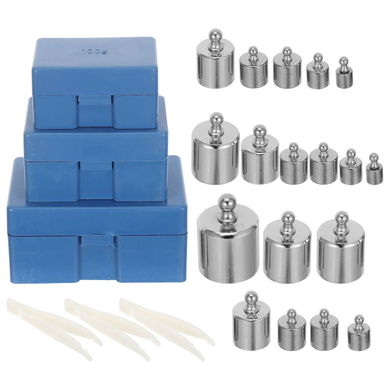 Calibration Weights Set 3 Boxes Precision Steel 100 200 500G Kit for Laboratory Balance Digital Scale Science Class Calibration