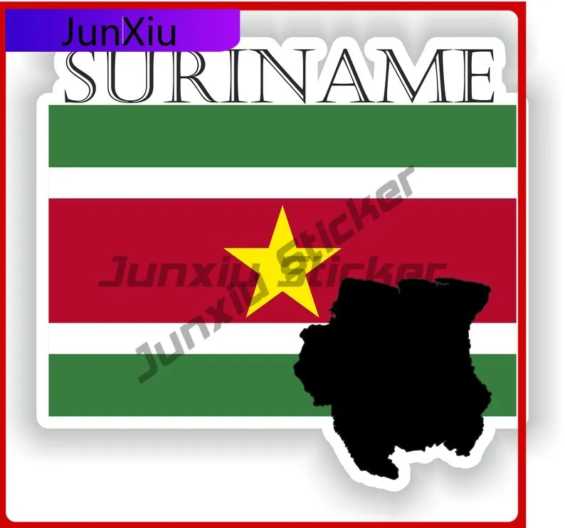 

Suriname Flag Map Contour Emblem Stickers Accessories Motorcycle Decoration Personalized Rv Stickers Suv Cover Waterproof Cars