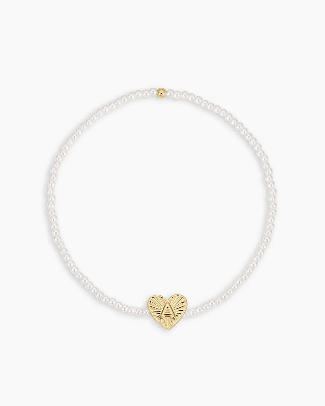 Custom Pearl Letter Vintage Heart Alphabet Bracelet Personalized Initial Letter Bracelet Adjustable Elastic Everyday Jewelr