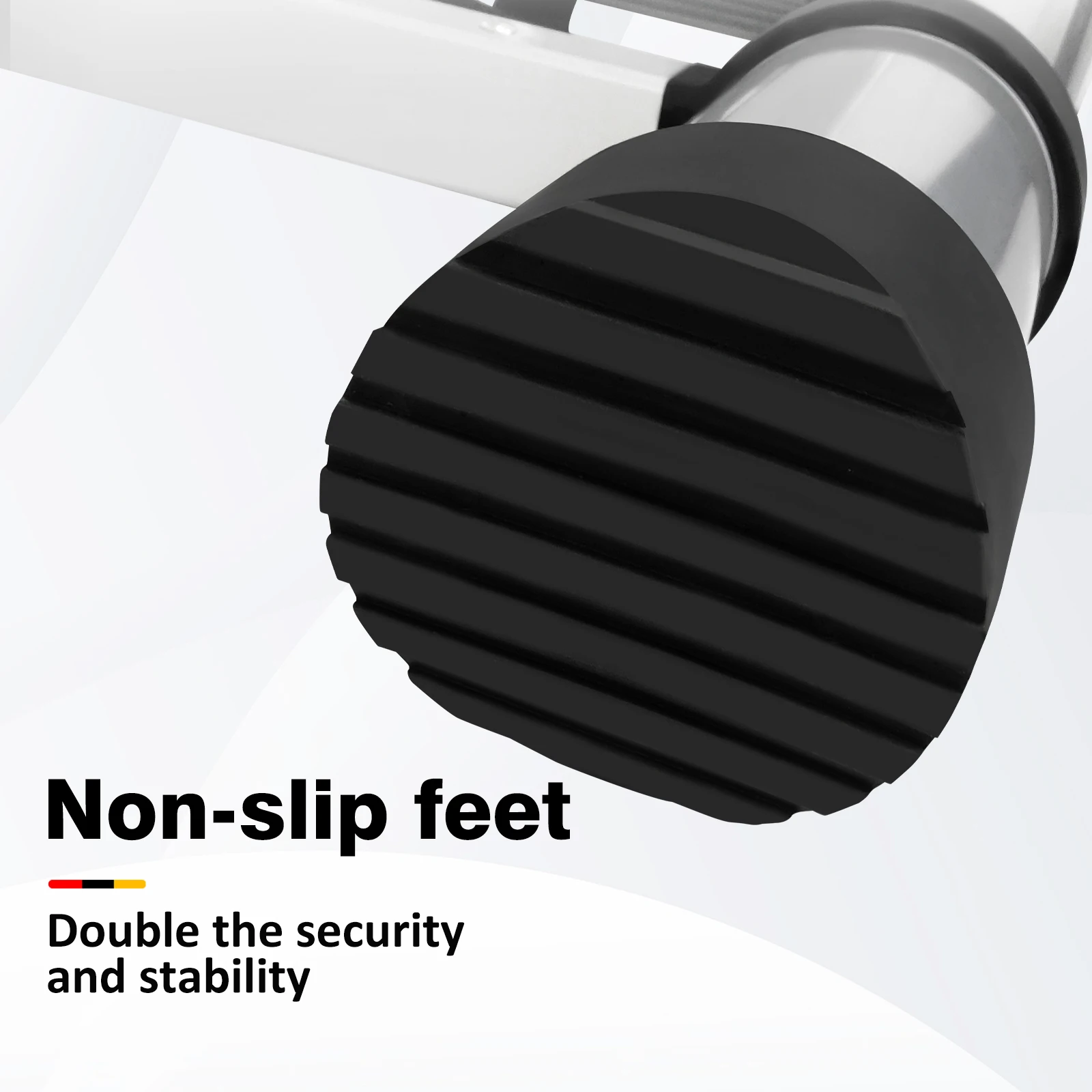 BRIEFNESS 6.2M/20.3FT Multi-Purpose Aluminium Telescopic Ladder W/Detachable Hooks&Extendable Steps,load capacity 150kg,No-slip