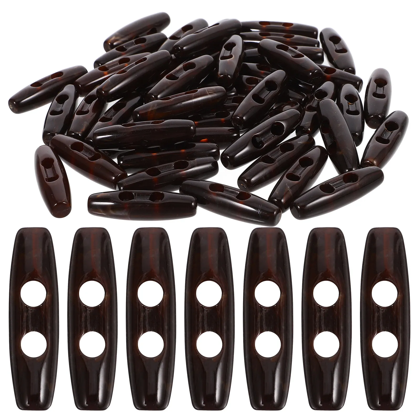 50Pcs Horn Toggle Button Acrylic Classic Closure Buttons Vintage Horn Button Clothing Accessories DIY Buckles