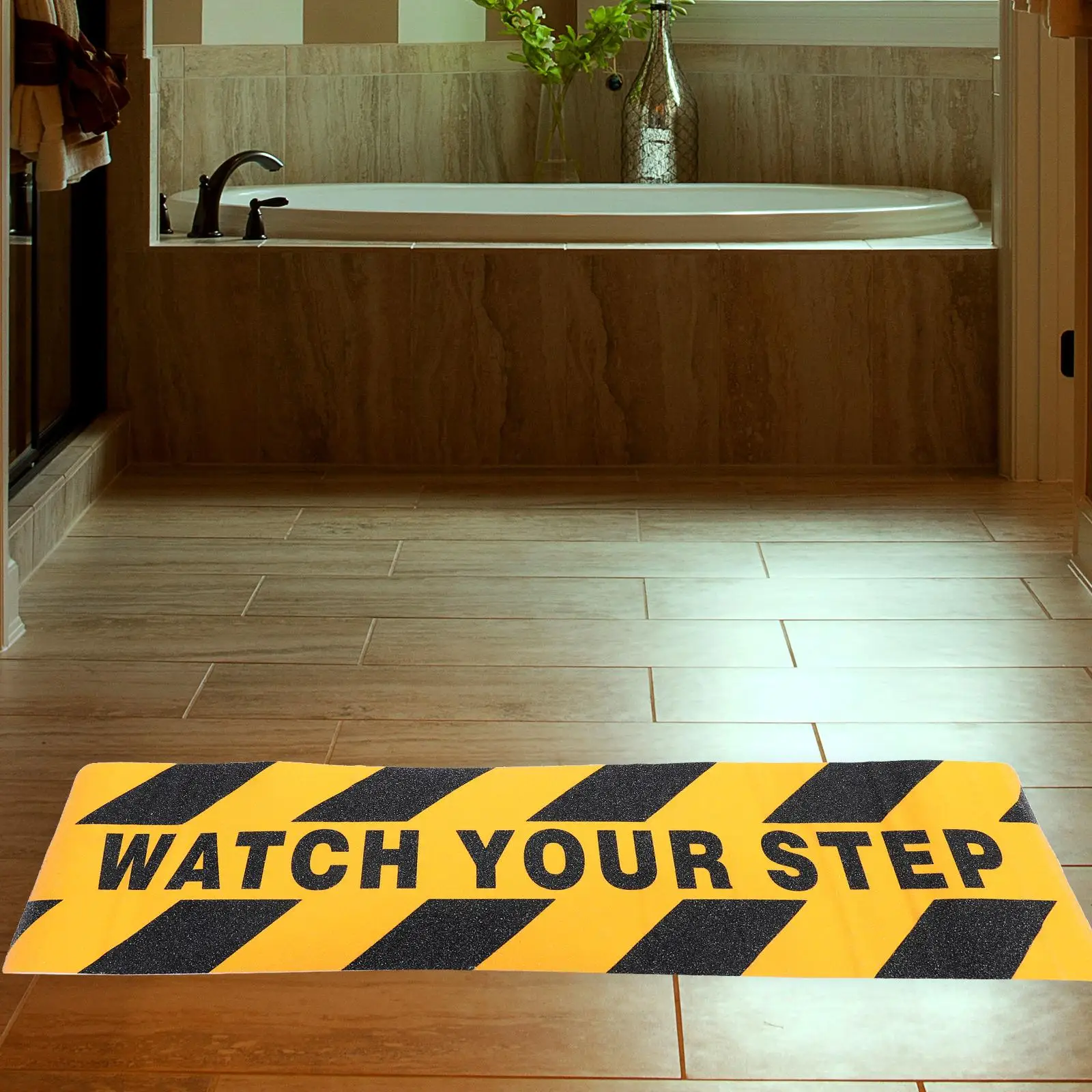 2Pcs Anti-Slip Stickers for Stairs PVC Wet Floor Warning Decals Non Slip Stair Tapes Safety Caution Signs Sticker