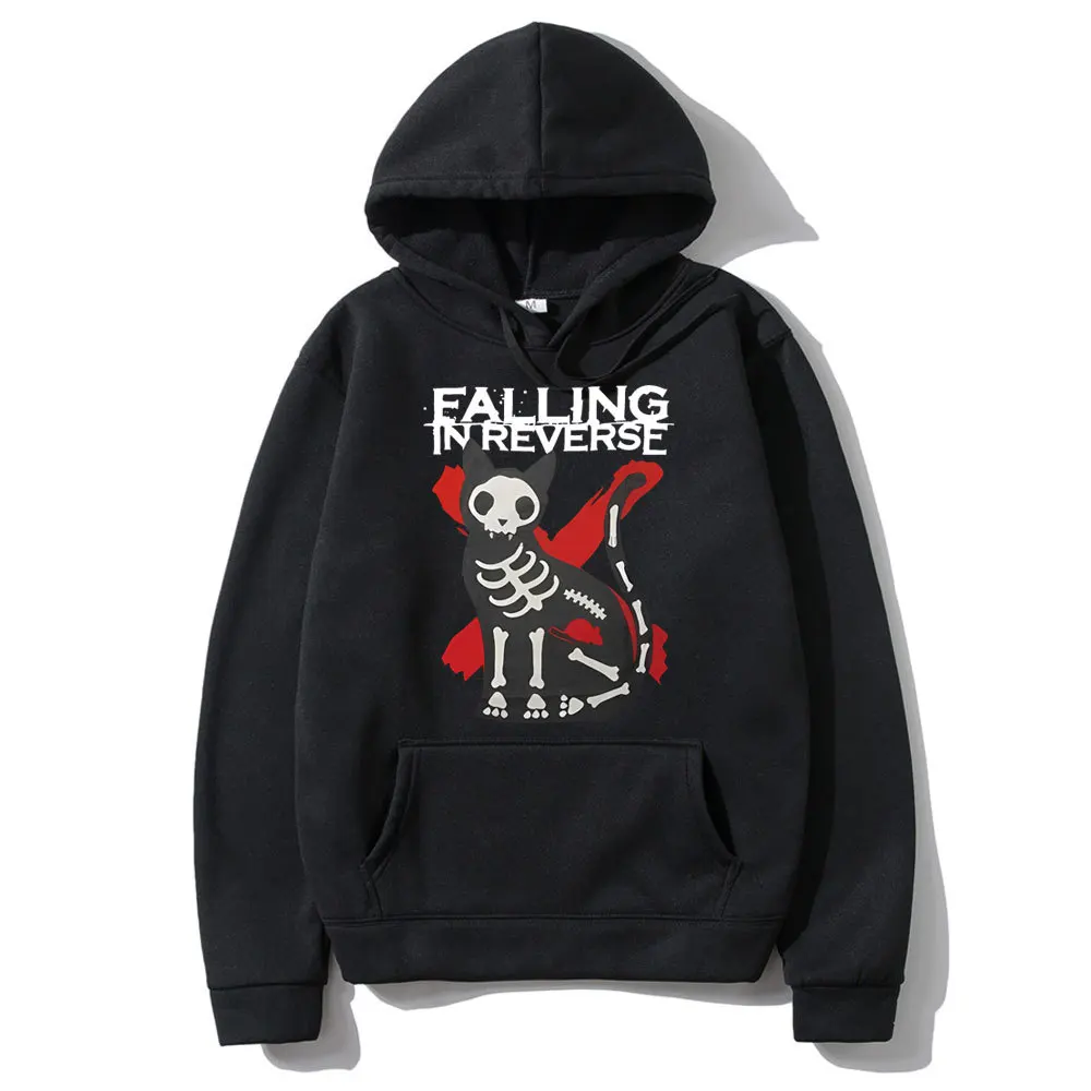 Falling in Reverse Cat Grafik Gothic Print Pullover Herren Mode Herbst Fleece Hoodie Lange Ärmel Kleidung Normale Sportbekleidung