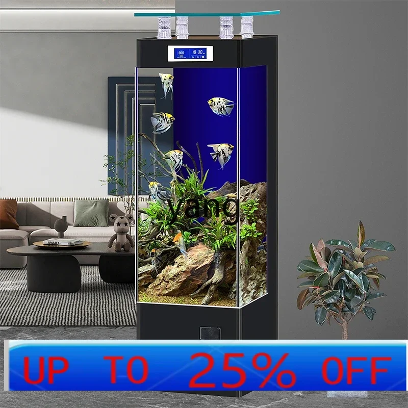 

LH ultra-white glass fish tank living room small household vertical floor ecological goldfish tank
