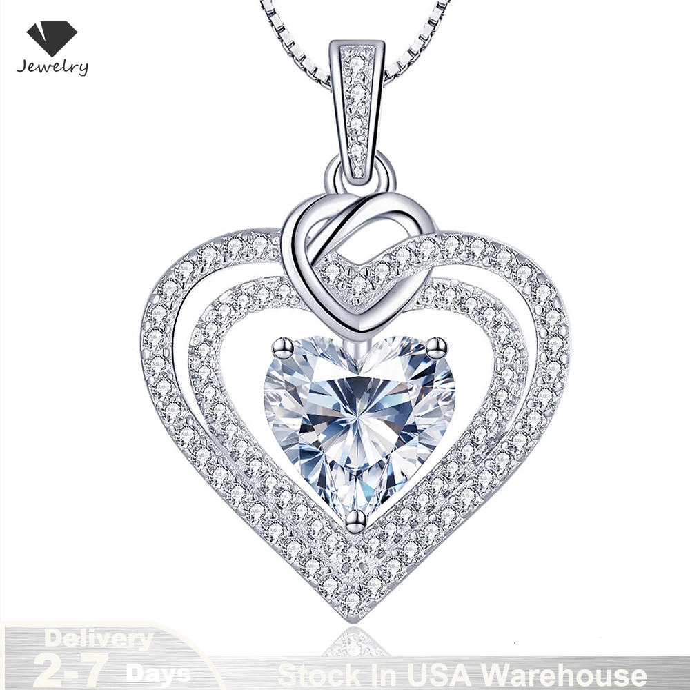 

925 Sterling Silver Necklace for Women Simple Irregular Heart Moissanite Trendy Simple Geometric Handmade Chocker Fine Jewelry