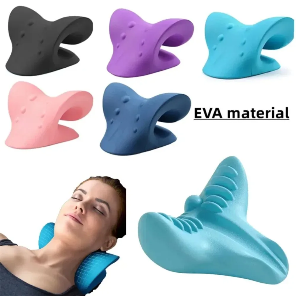 Neck and Shoulder Relaxer Corrector Vertebra Massager Cloud Pillow Cervical Stretcher Acupressure Point Relief Pain Traction