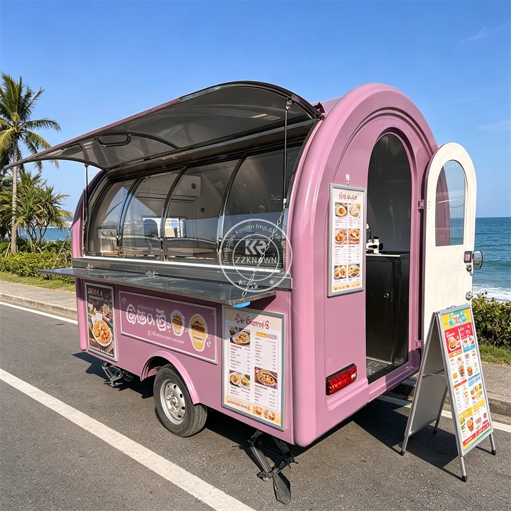 Mobile Coffee BBQ Pizza Burger Cart Catering Trailer Kitchen High Quality Food Trailer Commercial Food Truck Fully Equipped