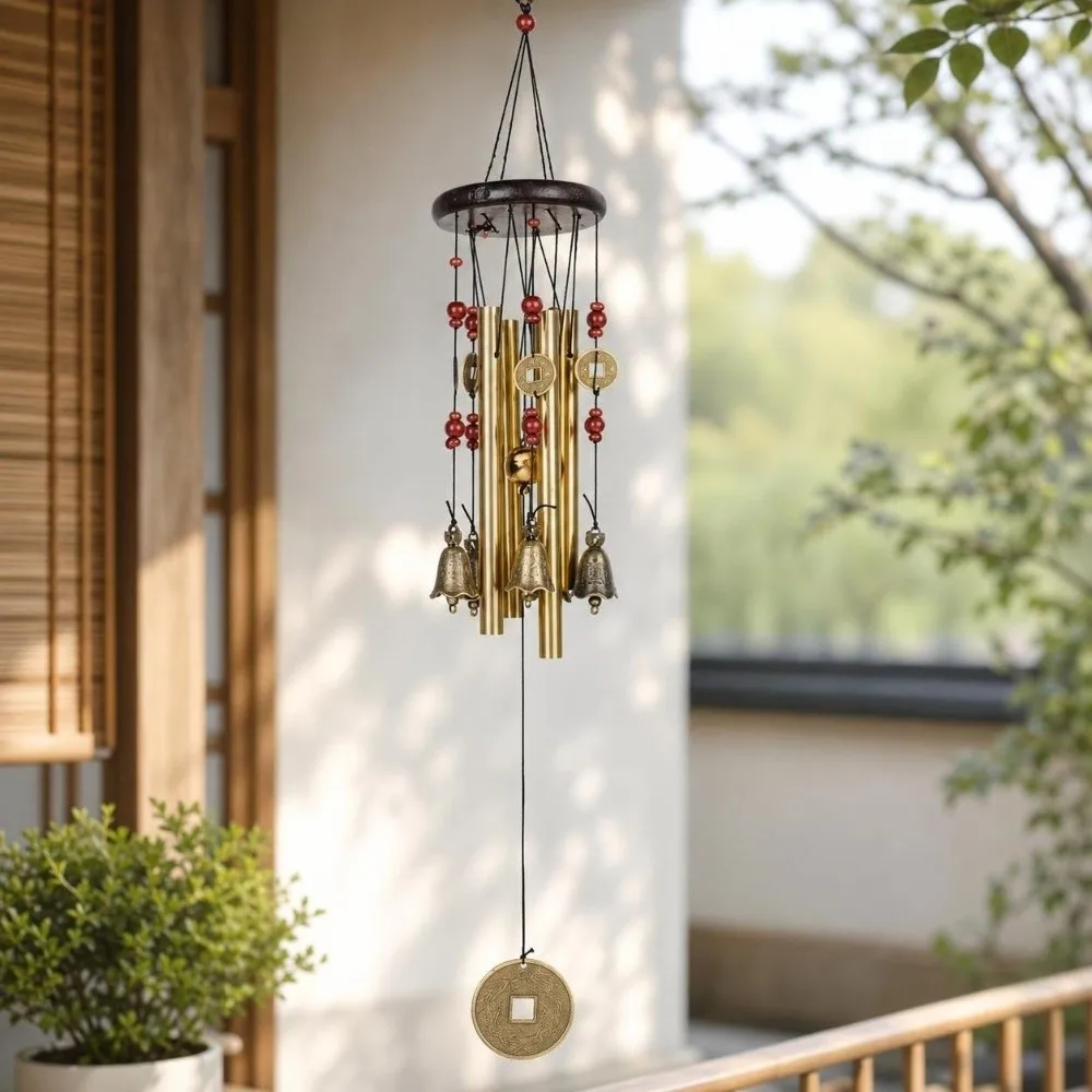 Metal Bell Metal Wind Chimes Garden Home Wealth and Prosperity Wind Chime Pendant Vintage Decoration