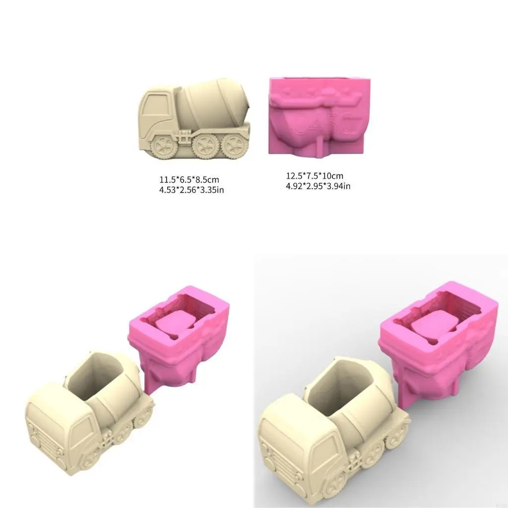 

R3MC Mud Tanker Pen Holder Pot Silicone Mold Epoxy Resin Mold Table Ornament Mold