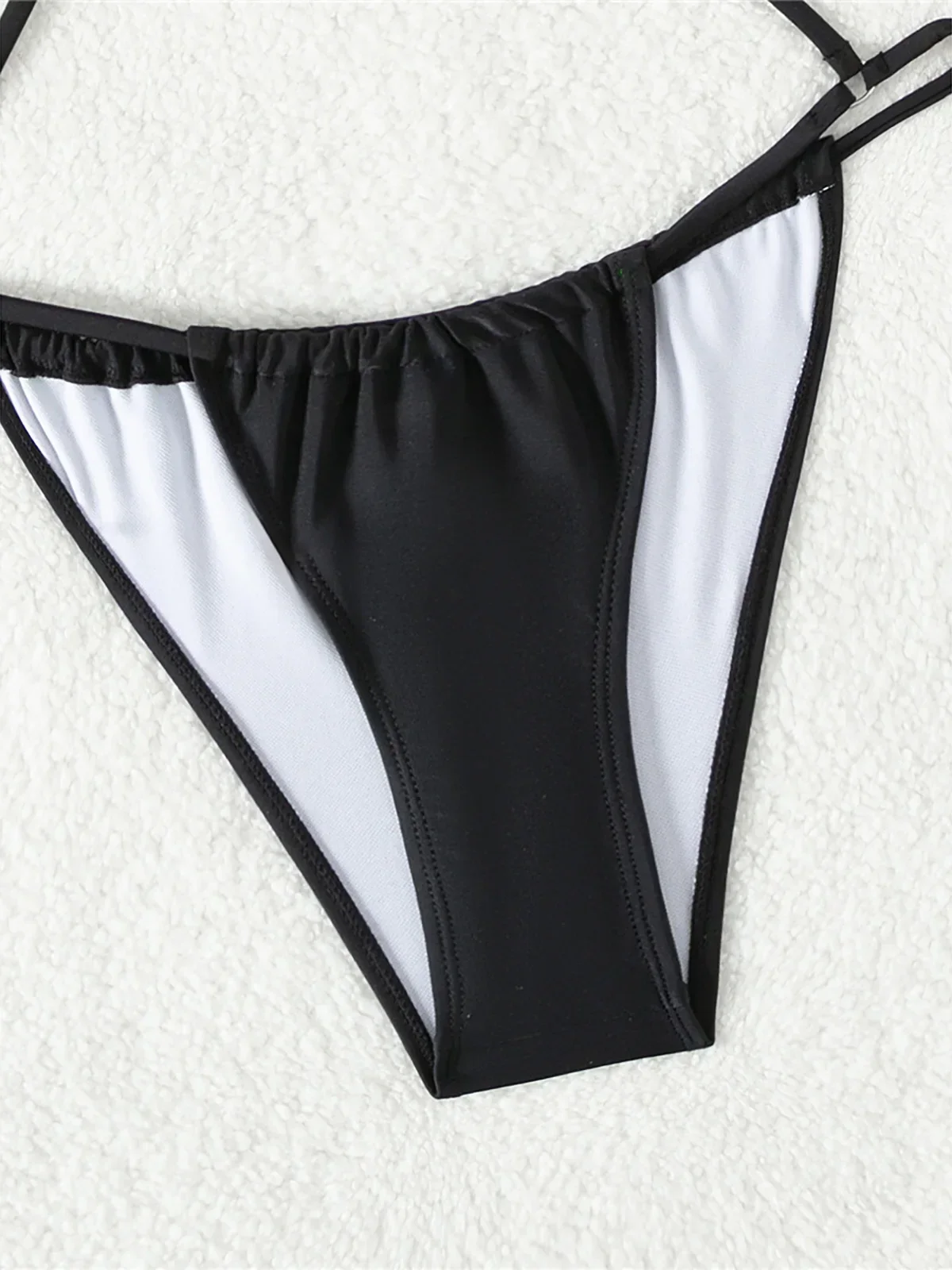 Sexy solide ventre découpé licou une pièce maillot de bain femmes maillots de bain femme Monokini jambe haute coupe baigneur maillot de bain bain