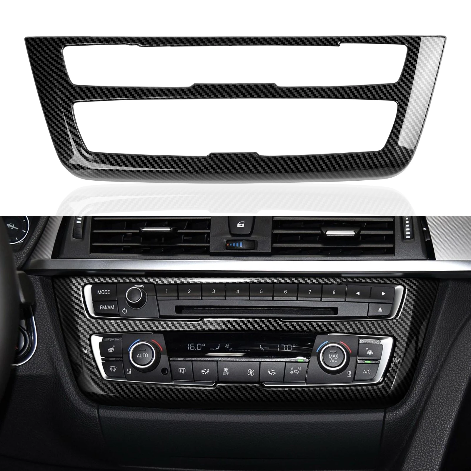 Car Center Console Dashboard Gear Shifter Panel For BMW F30 F31 F34 3GT F32 F33 F36 Trim Accessories, Carbon Fiber ABS Sticker