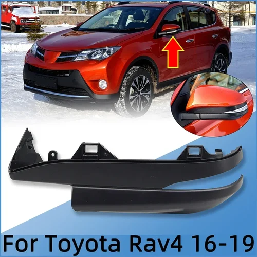 Imagen 1 del producto Para Toyota Rav4 2016 2017 2018 2019 cubierta inferior de espejo lateral de ala espejo retrovisor externo de coche tapa inferior accesorios de coche