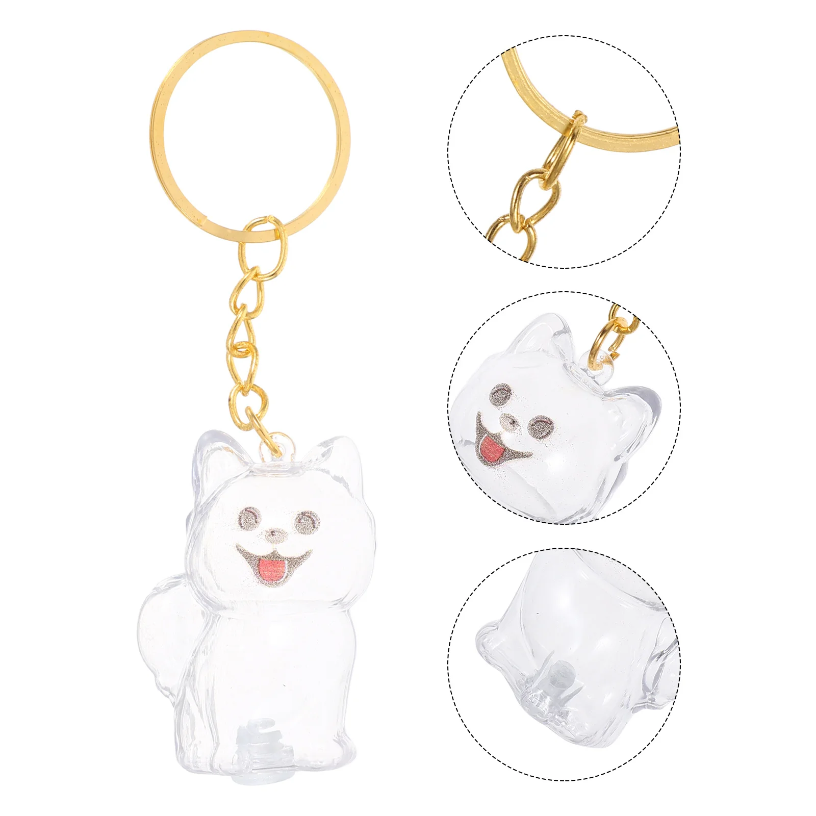 

4Pcs Pet Hair Keepsake Box Keychain Transparent Dog Memory Pendant Storage for Whiskers Small Mementos Portable Bag Charm