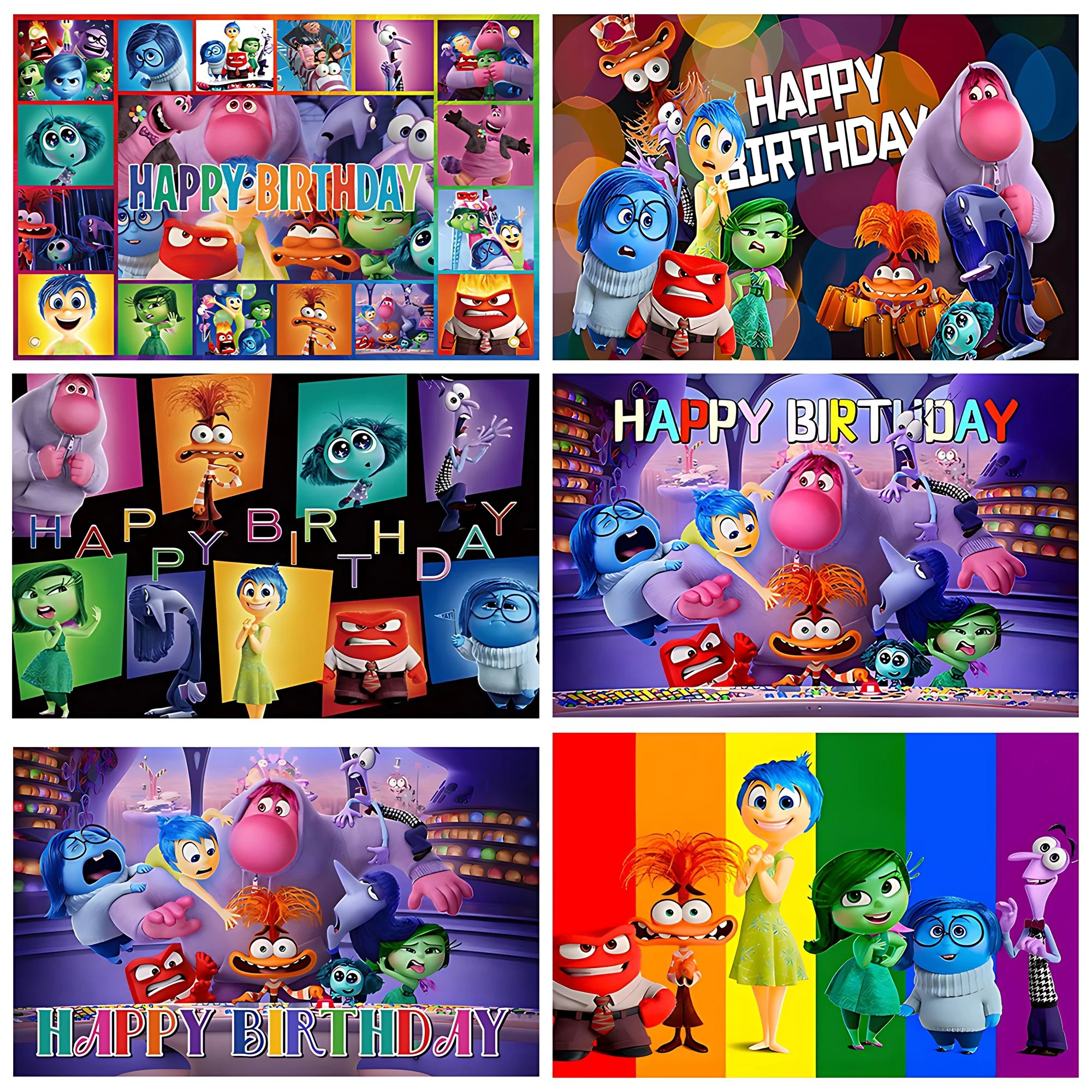 

Disney Inside Out Theme Background Children Birthday Party Decoration Supplies Banner Baby Party Gifts Vinyl Photo Shoot Props