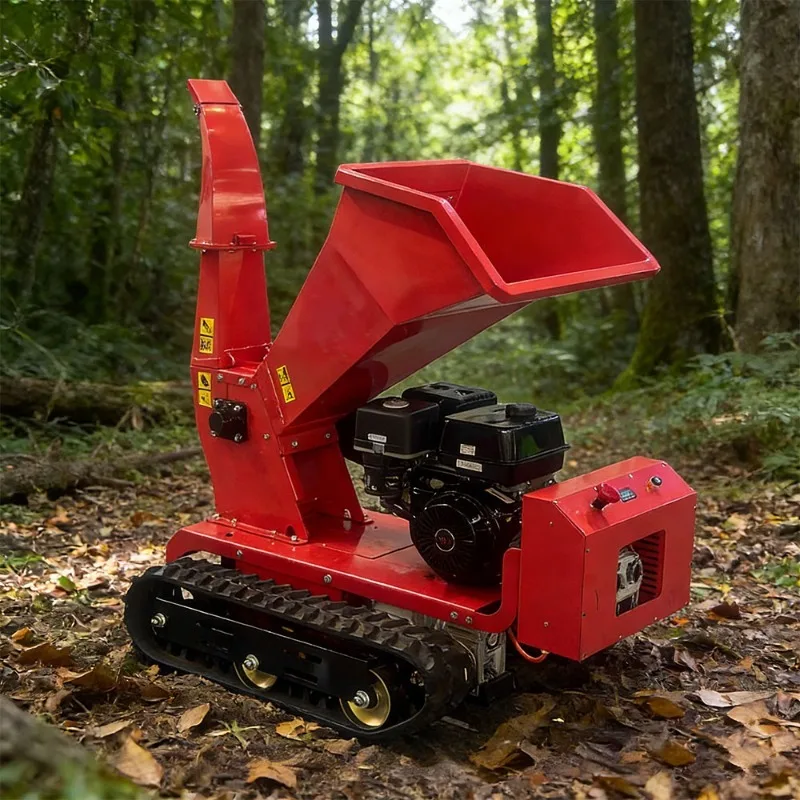 

Professional Remote Control Tree Branch Shredder Chipper Sawdust Crusher Engine Auto Feed Hydraulic Drum Forestry