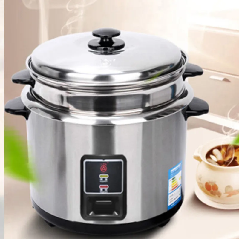 طباخ الأرز الفولاذ المقاوم للصدأ مزدوجة القاع الغذاء الصف بطانة الداخلية طباخ الأرز المنزلية