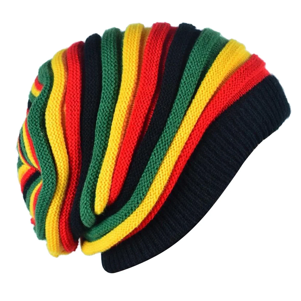 

Colorful Winter Knitted Beanie Hat One Size Stretchy Acrylic Fiber Warm Soft Lightweight Cable Knit Cap for Women Men