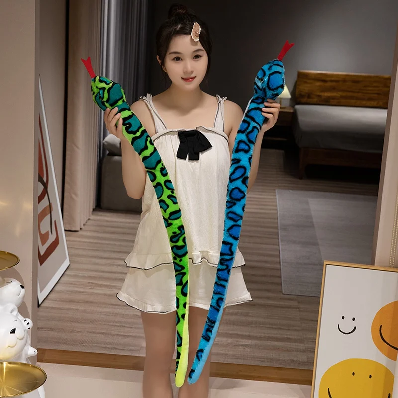 100cm Luminous Light Up Led Snake Plush Stuffed Animal Toy Colorful Glowing Christmas Scary Halloween Gift For Boyfriend