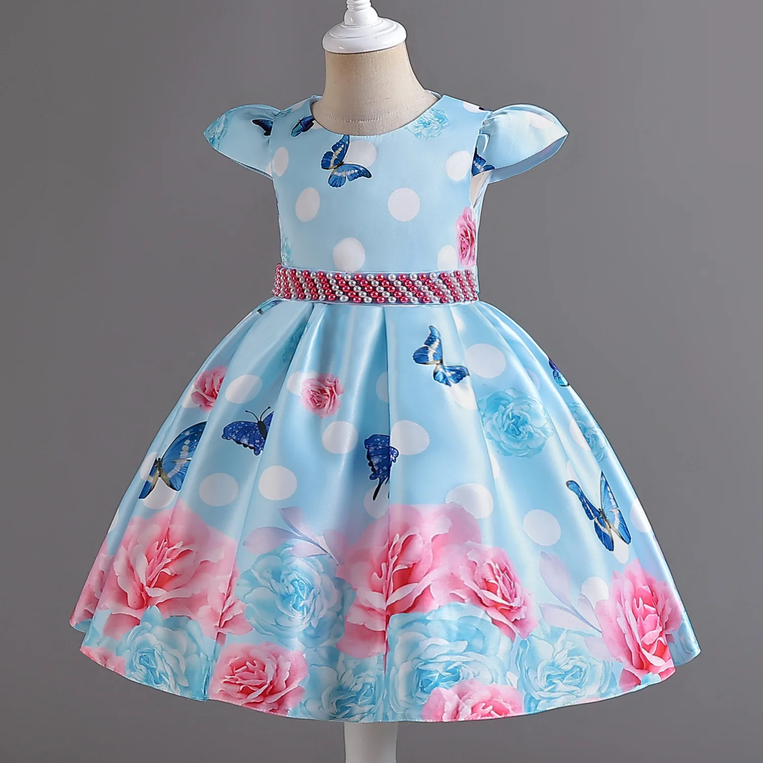 

3-10 Years Old Flower Butterfly Girls Dress Summer High Quality Party Princess Dress Christmas Birthday Gift Kids Clothes