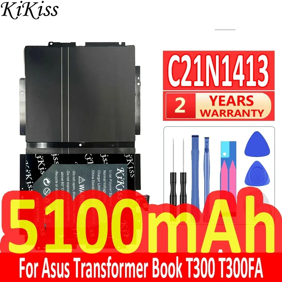 KiKiss Battery C21N1413 5100mAh For Asus Transformer Book T300FA T300 Laptop Bateria