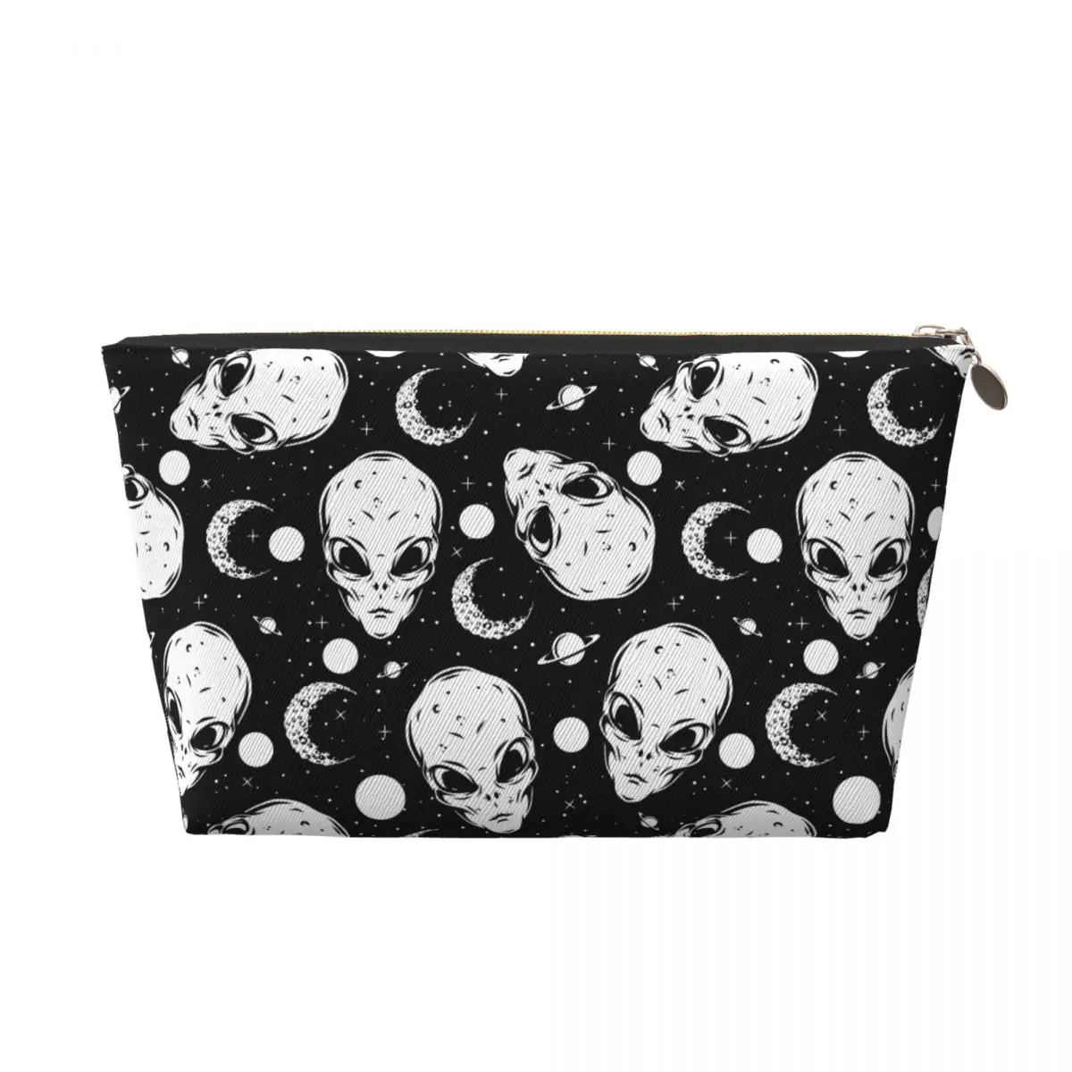 Custom Halloween Spooky Alien Cosmetic Bag Women Kawaii Large Capacity Makeup Case Beauty Storage Toiletry Bags