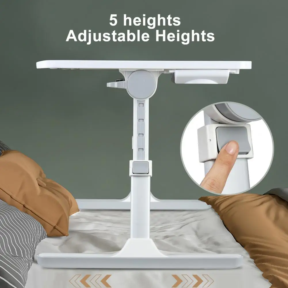 Laptop Bed Tray Table, Adjustable Laptop Bed Table,Portable Standing Desk With Storage Drawer,Foldable Lap Tablet Table For Sofa