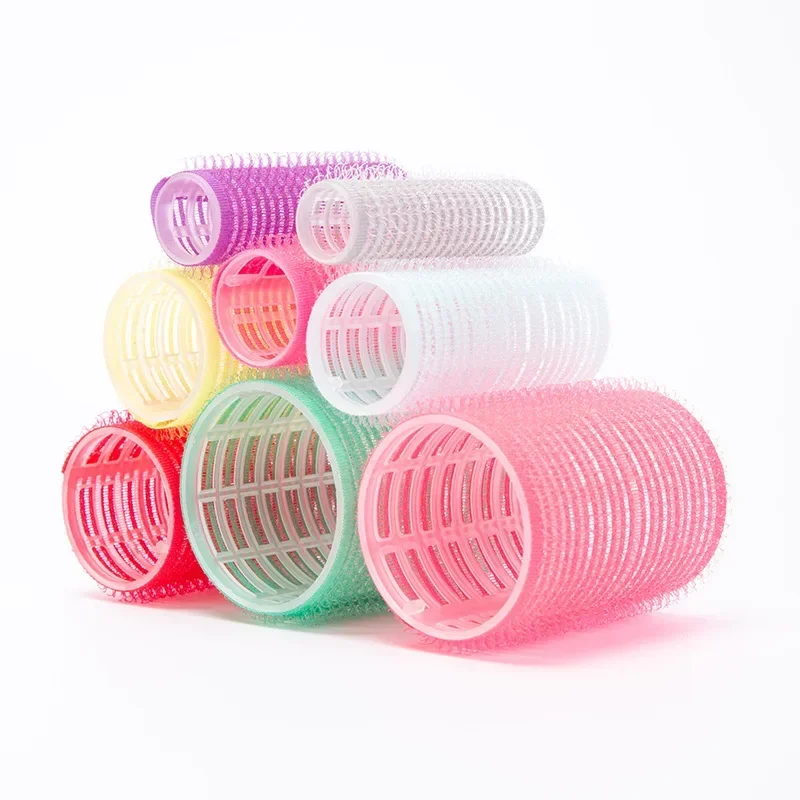 

6pcs Self-Grip Hair Rollers Heatless Hair Curlers No Heat Hair Bangs Volume Self-adhesive Hook & Loop DIY Styling Tools