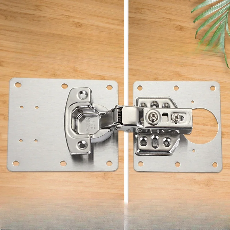 Hinge 304 Stainless Steel Repair Piece Thickened Installation Fixed Board, Wardrobe Door, Furniture Damaged Hinge Repair Pad 4PC