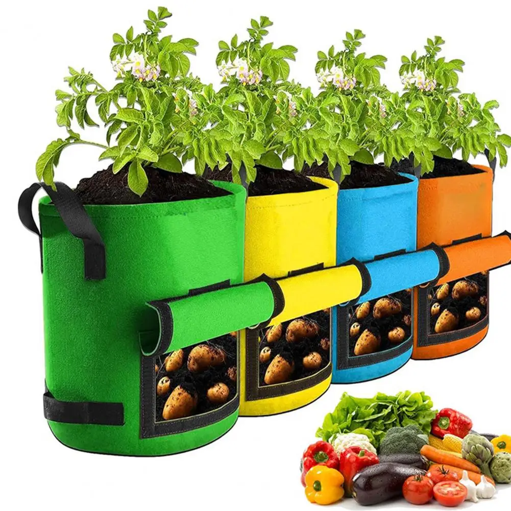 

Garden Potato Grow Bag Gardening Thicken Pot Vegetables Planter Tub with Handles and Access Flap Colorful Potato Grow Bags
