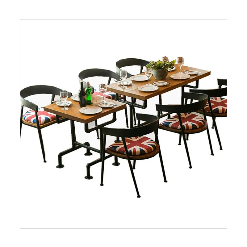 # Solid Wood Top Breakfast Bar Dinner Coffee Furniture Dining Restaurant Table With Chairs