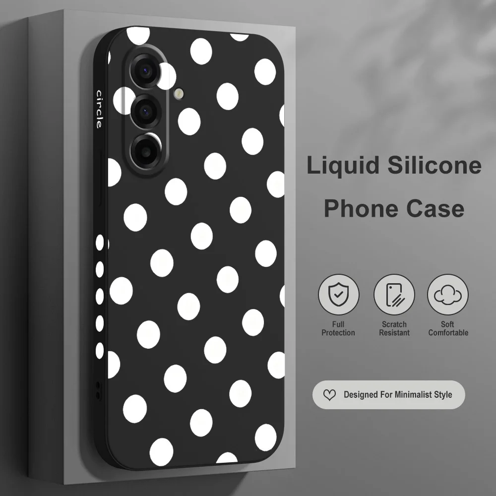 Round Dot Phone Case For Samsung Galaxy A57 A37 A27 A17 A56 A36 A26 A16 A06 A55 A35 A25 A15 A05 A54 A34 A24 A14 Cover