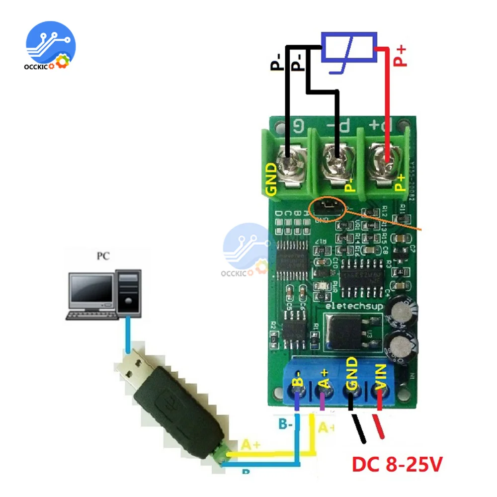 Sensor de temperatura do conversor rs485 modbus rtu da rtd da c.c. 12v pt100