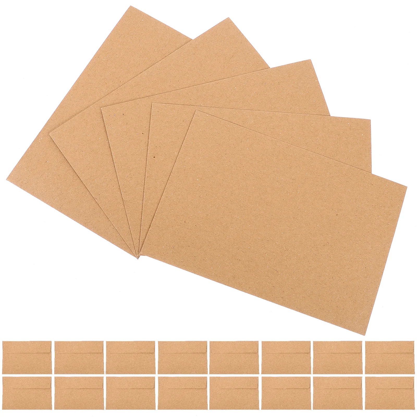 50 Pcs Self-sealing Self-adhesive Blank Cards Envelopes Party Invitation Letter Clear Portable Kraft Paper Wedding for Storage