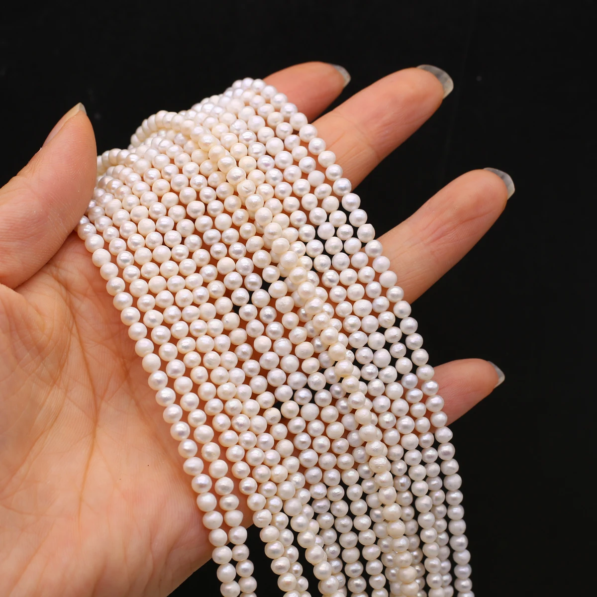 Natural Freshwater Pearls 3-4mm A Threaded Rice Shaped Pearls Spacer Beads for Jewelry Making DIY Necklace Bracelet Accessories