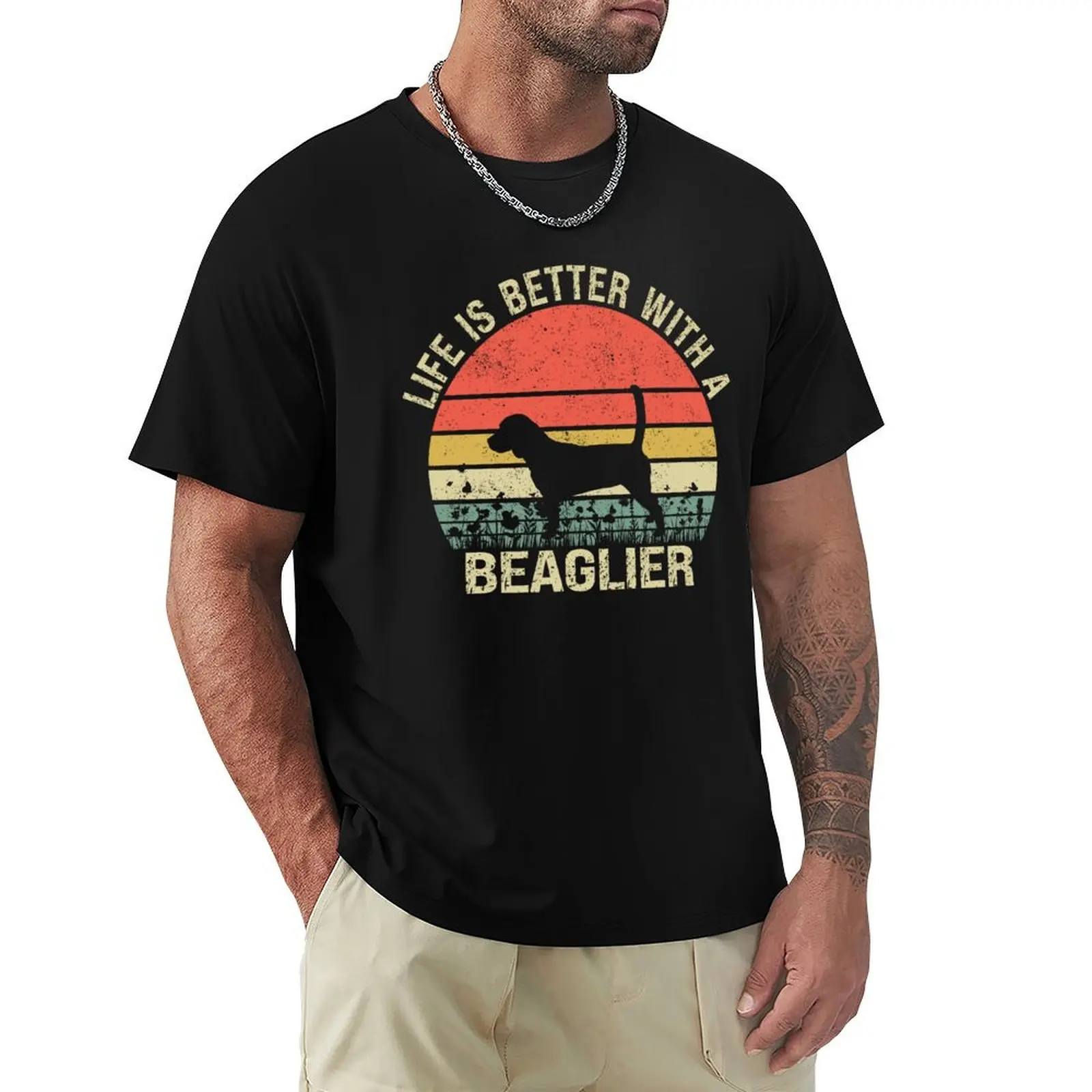 

Beaglier Dog Lover, Life is better with a Beaglier T-Shirt quick drying cute clothes tops graphics Men's t-shirts