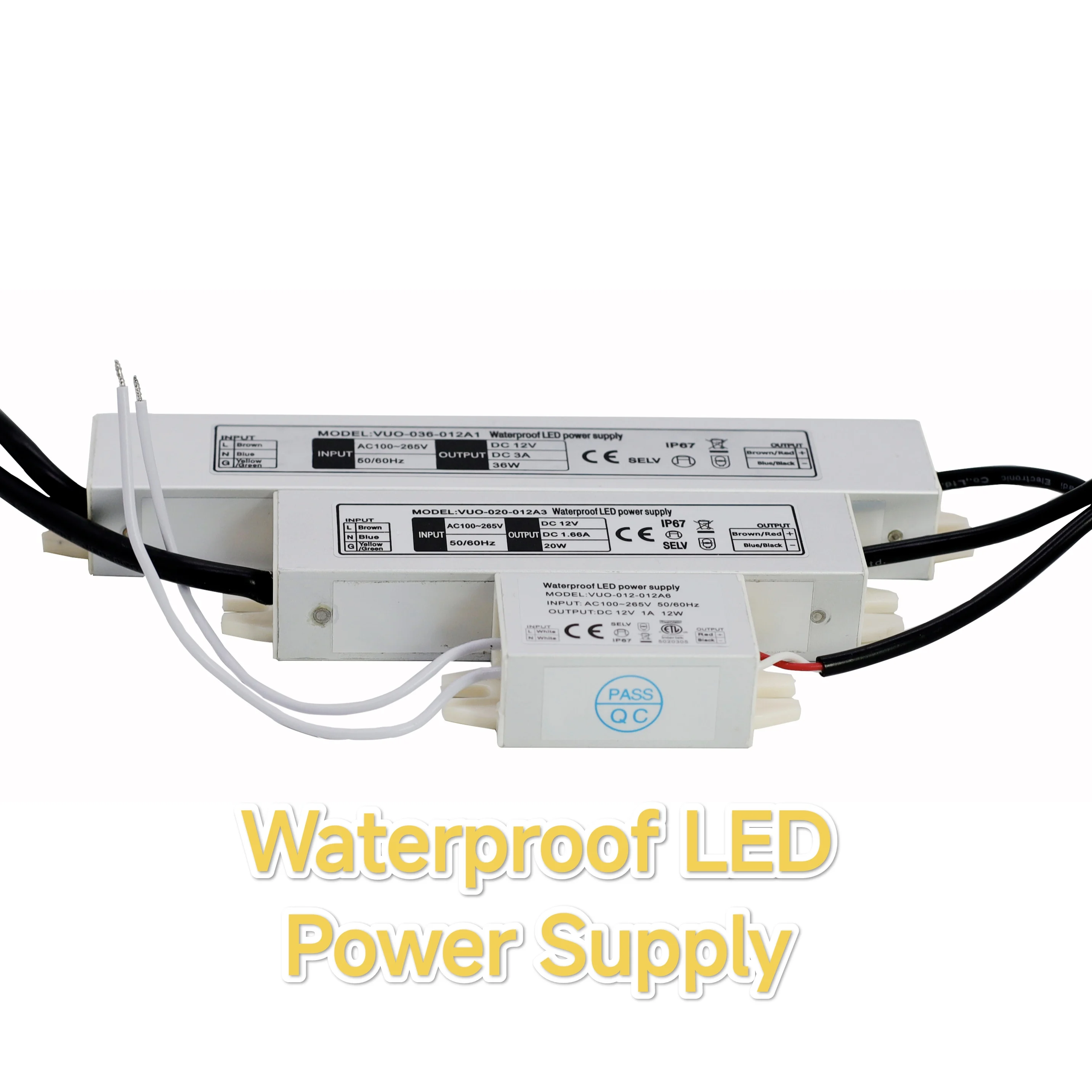 DC 12V Waterproof LED Power Supply 12W 20W 36W Driver Lighting Transformers Adapter AC100-265V Constant Current for Light