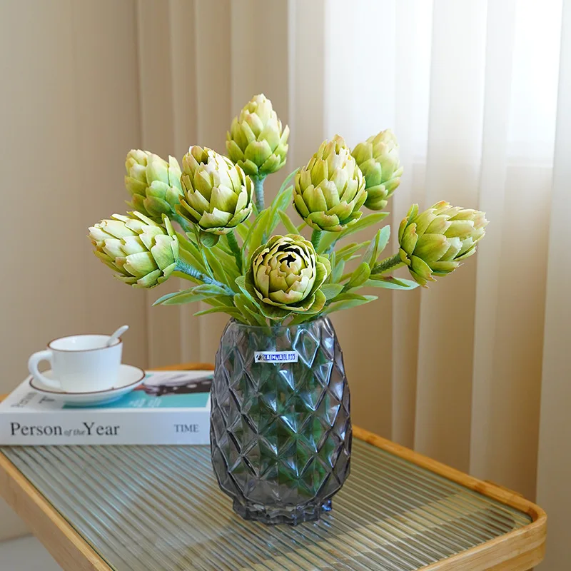 Large Green Artificial Artichoke Vegetables Fake Artichoke Artificial Flowers for Home Decor