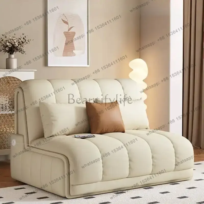 PGEuropean Foldable Electric Sofas Beige Designer Curved Modern Living Room Sofas Smart High Style Canape Lit Furniture For Home