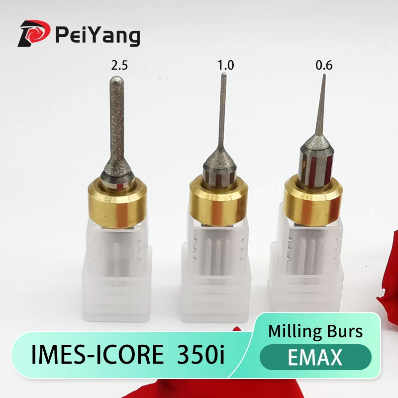 IMES-ICORE 350i 250i for Lithium Disilicate Dental Lab Milling Burs NC D6 Grinding Material Drills 2.5 1.0 0.6 Tools