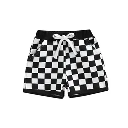 2022-05-04 Lioraitiin 0-3Years Kleinkind Baby Jungen Shorts mit Schachbrett Elastische Plaid Gedruckt Hose Kleidung