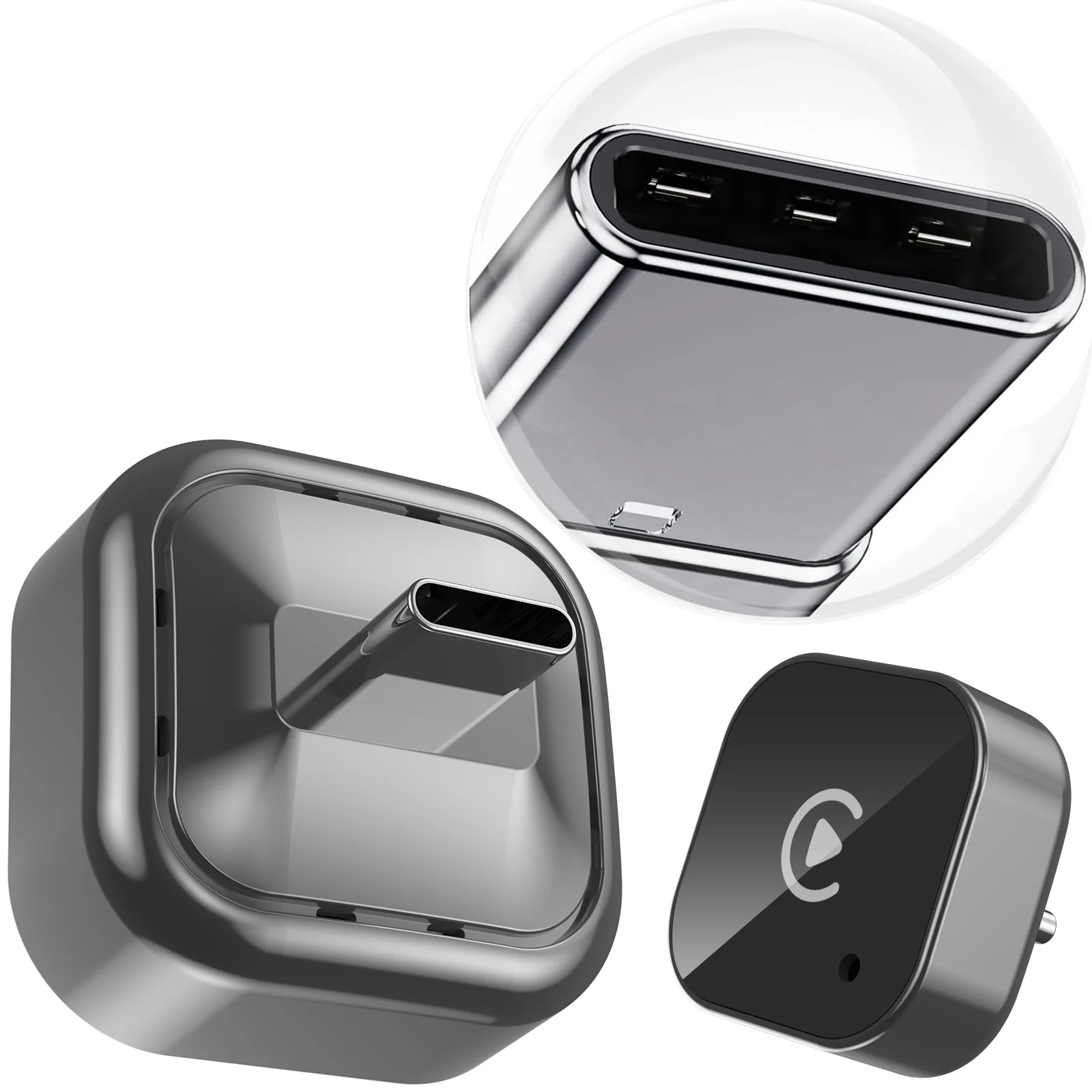 USB-C Wireless CarPlay & Android Auto Adapter, Kabelgebundener zu Kabelloser Dongle |   Plug & Play-kompatibel mit iPhone und Android-Smartphones